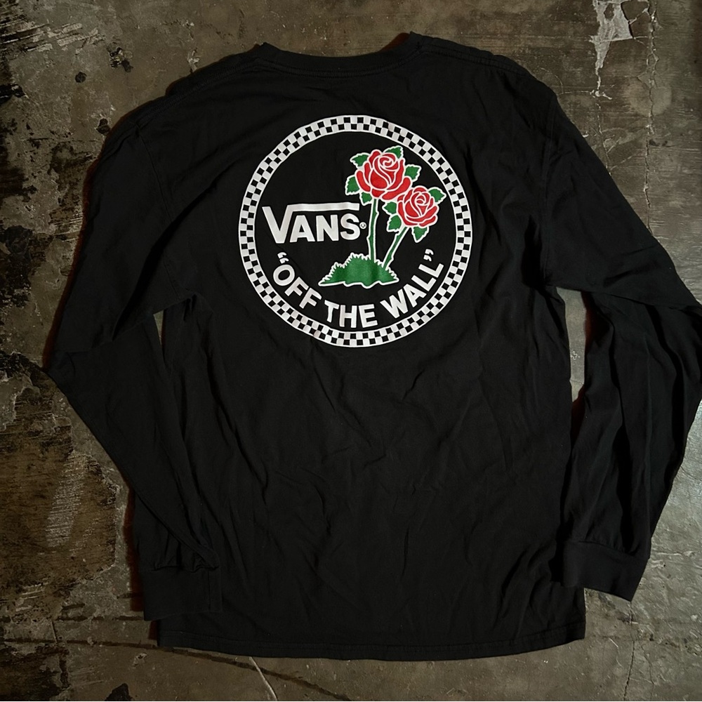 LARGE Vans Off The Wall longsleeve shirt with rose graphic